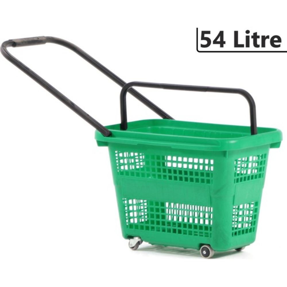 Marketix Tekerlekli Plastik Market Alışveriş El Sepeti 54 Litre Yeşil Sepet Fiyatı