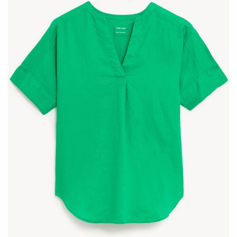 Marks & Spencer Kısa Kollu Keten Popover Bluz Bluz Fiyatı