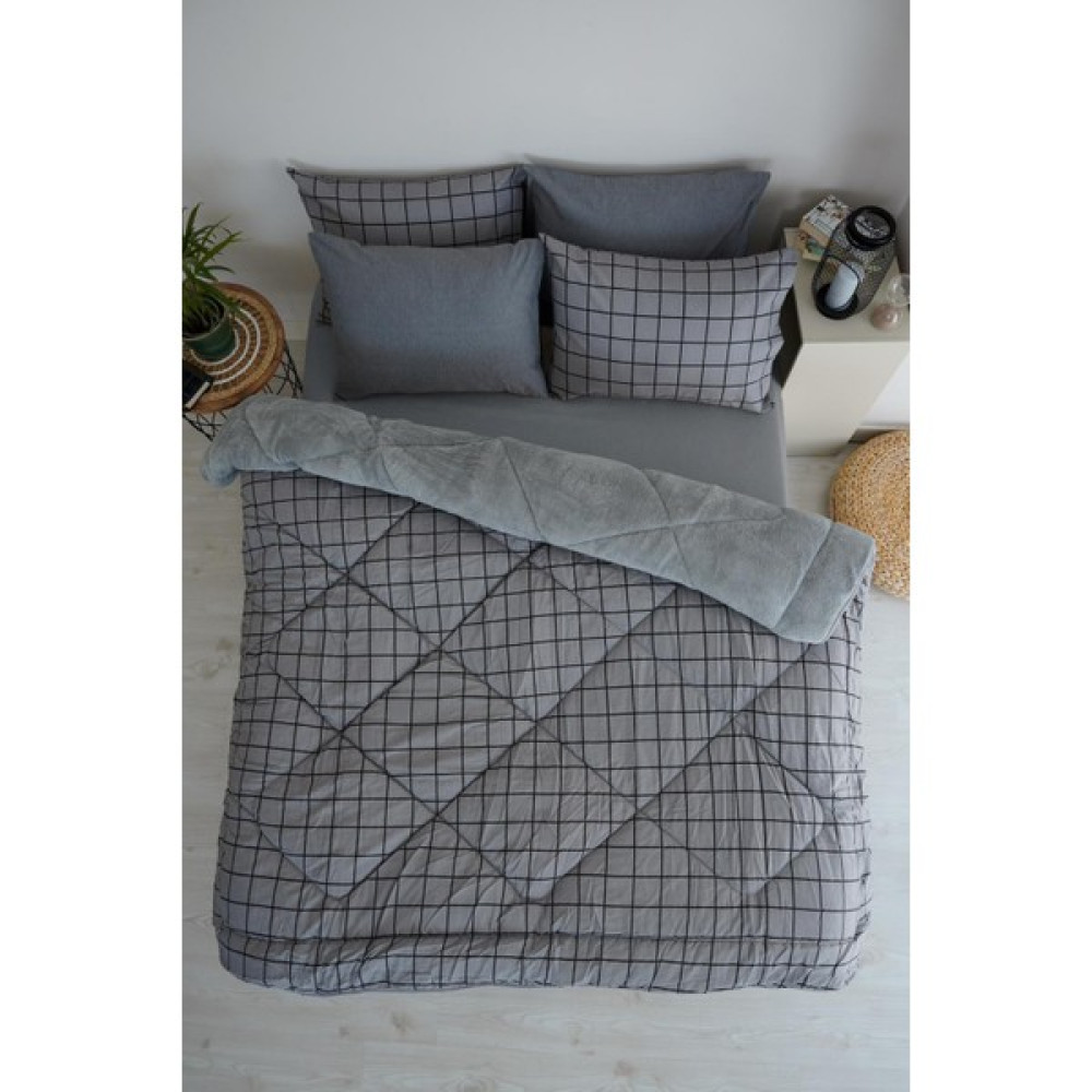 Marla Home Line Baklava Desen Çift Kişilik Uyku Seti - Gri Diğer Fiyatı