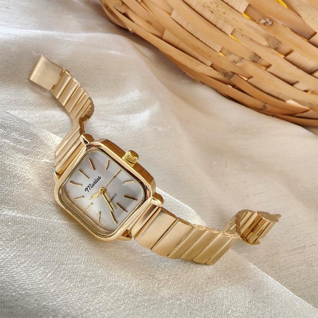 Marlas Retro Kadın Kol Saati, Vintage Tasarım, Minimal Tasarım, Altın Rengi Metal Kordon Akıllı Saat Aksesuarı Fiyatı