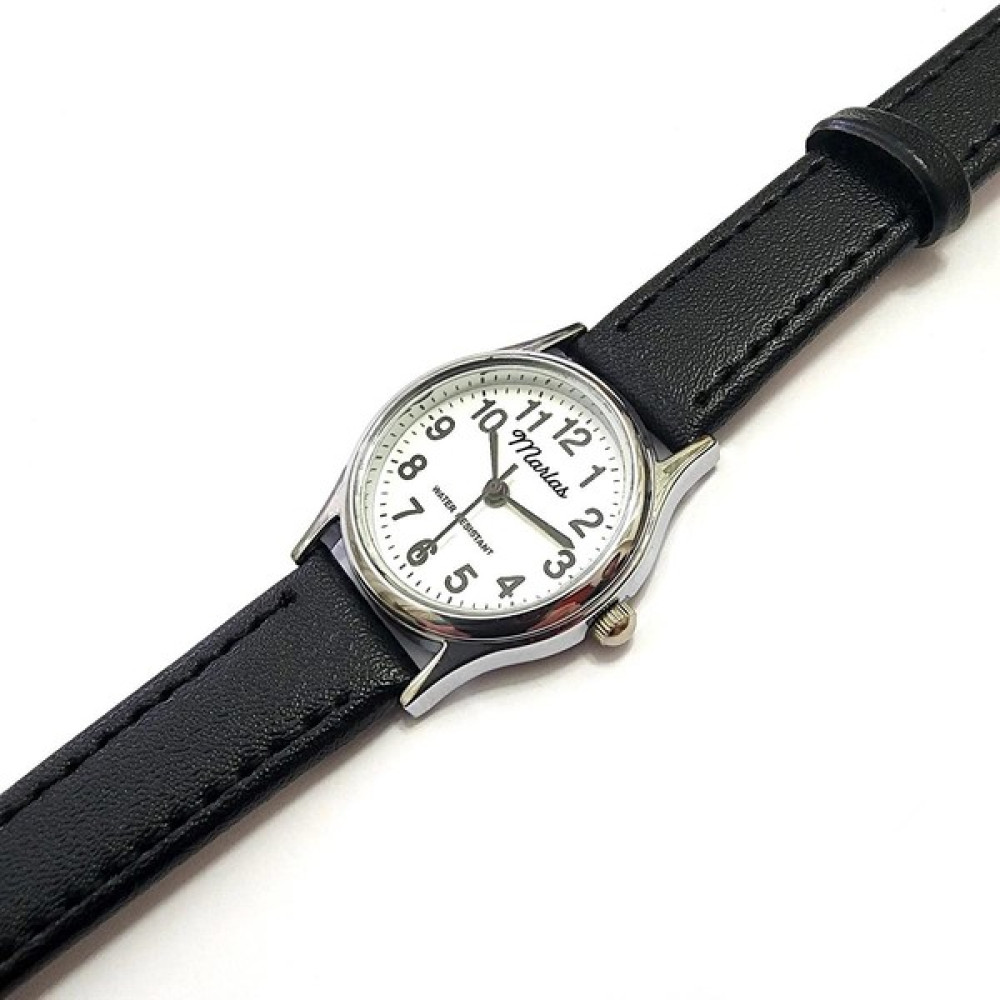 Marlas Retro Kadın Saati, Vintage Tasarım, Klasik, Gümüş Kasa Rengi, Minimal Tasarım, Siyah Kayış Kordon, Beyaz Kadran Kol Saatleri Fiyatı