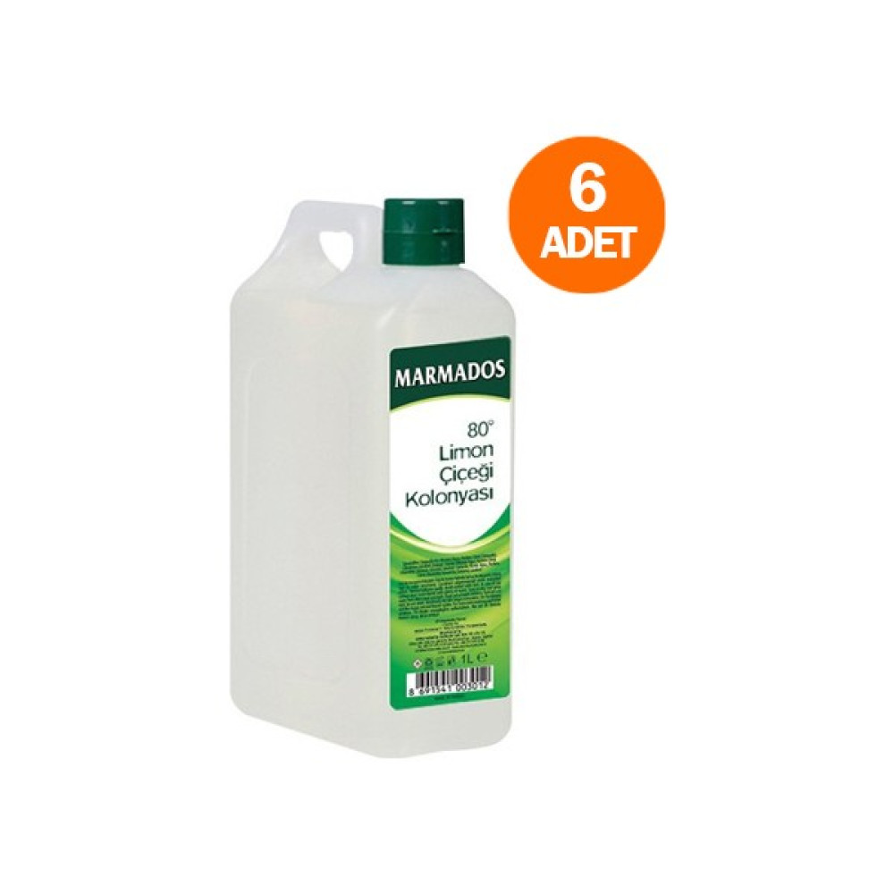 Marmados 80 Derece Limon Çiçeği Kolonyası 1000 ml (6 Adet) Kolonya & Gülsuyu Fiyatı