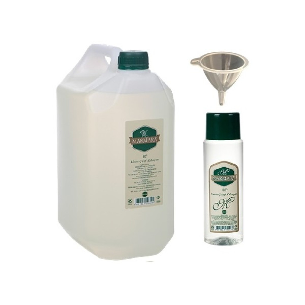 Marmara 80° Limon Kolonyası 5 lt + Marmara 80° Kolonya 200 ml + Huni Kolonya & Gülsuyu Fiyatı