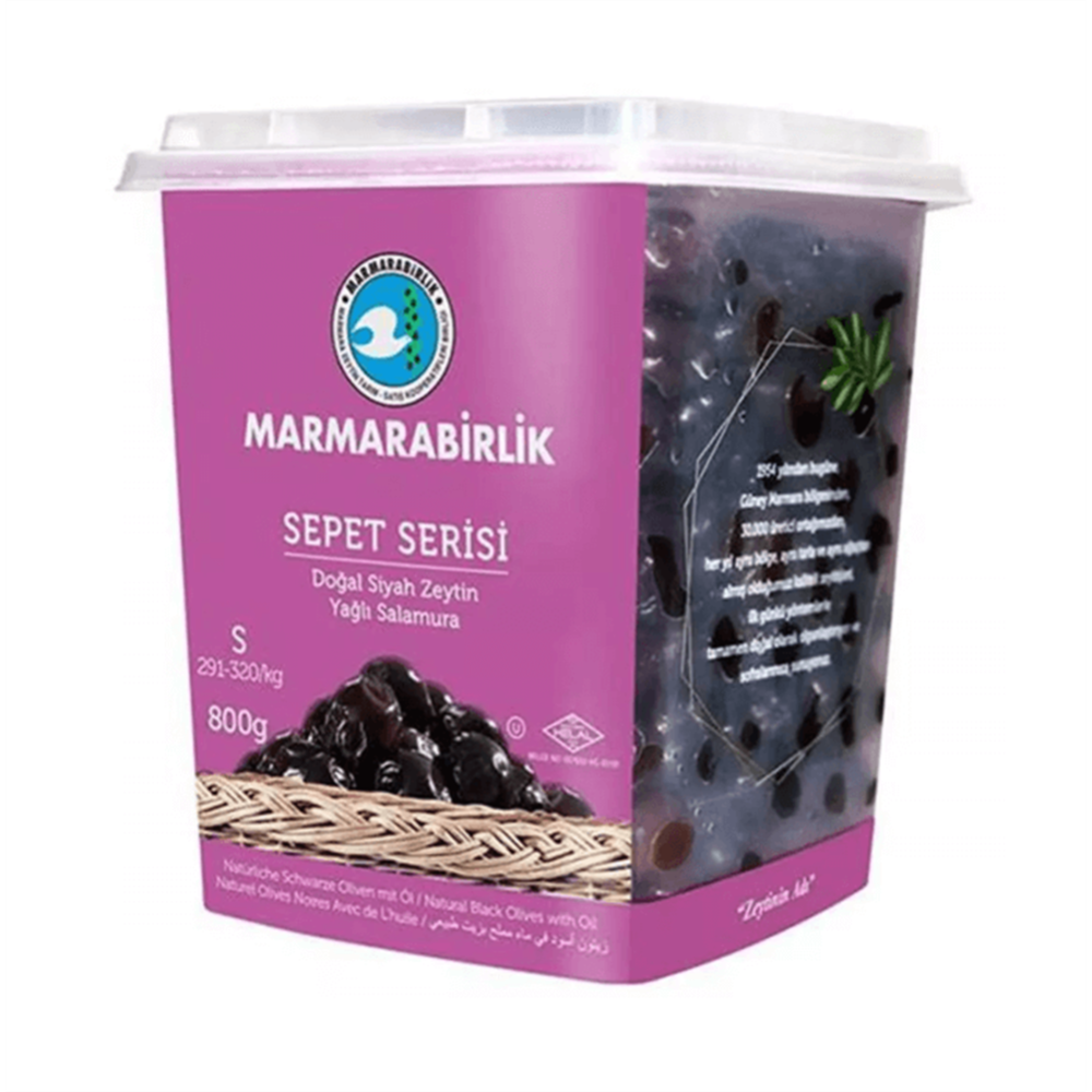 Marmara Birlik Sepet Siyah Zeytin (S) 291-320 800 g Zeytin Fiyatı