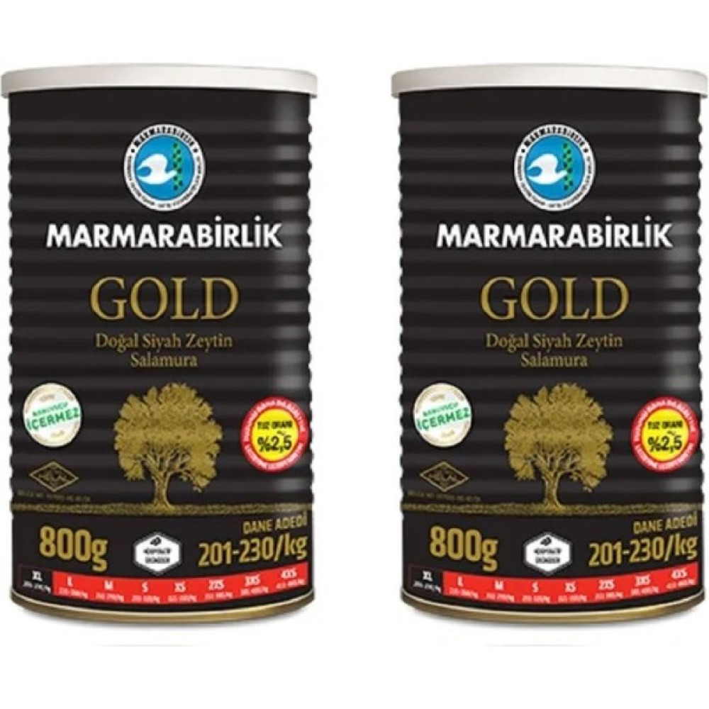 Marmarabirlik Az Tuzlu Salamura Siyah Zeytin Teneke 800 gr (2 Adet ) - 1,6 kg Diğer Fiyatı