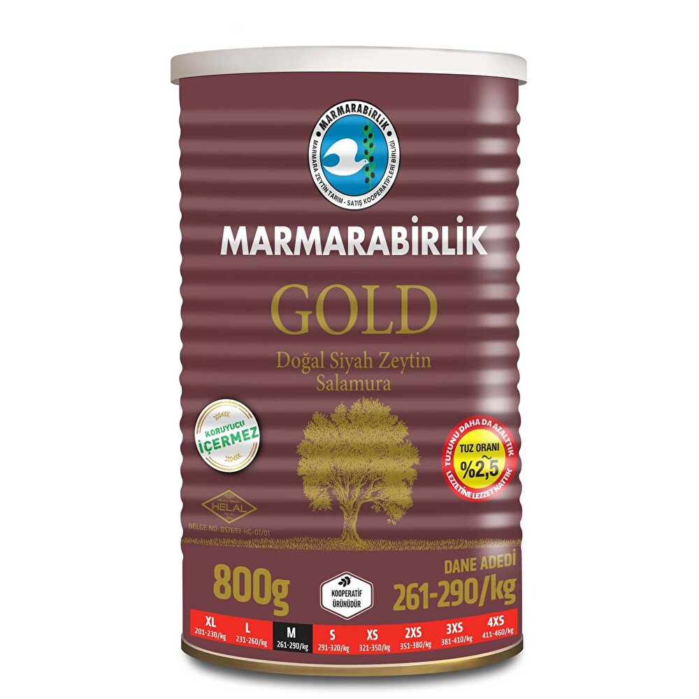 Marmarabirlik Gold Doğal Siyah Zeytin Salamura Teneke 800 g Zeytin Fiyatı