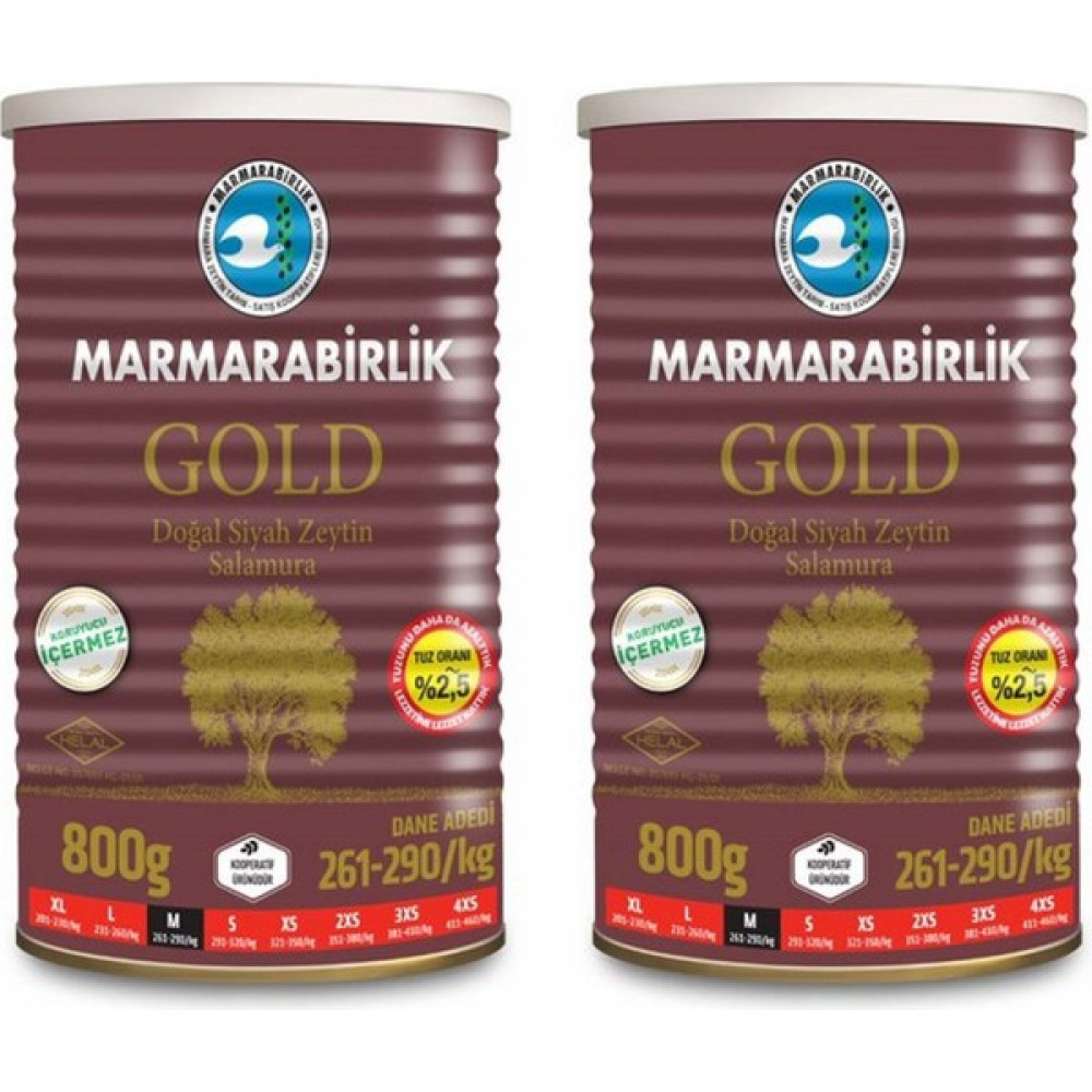 Marmarabirlik Gold Teneke Zeytin 800 gr x 2 Adet Diğer Fiyatı