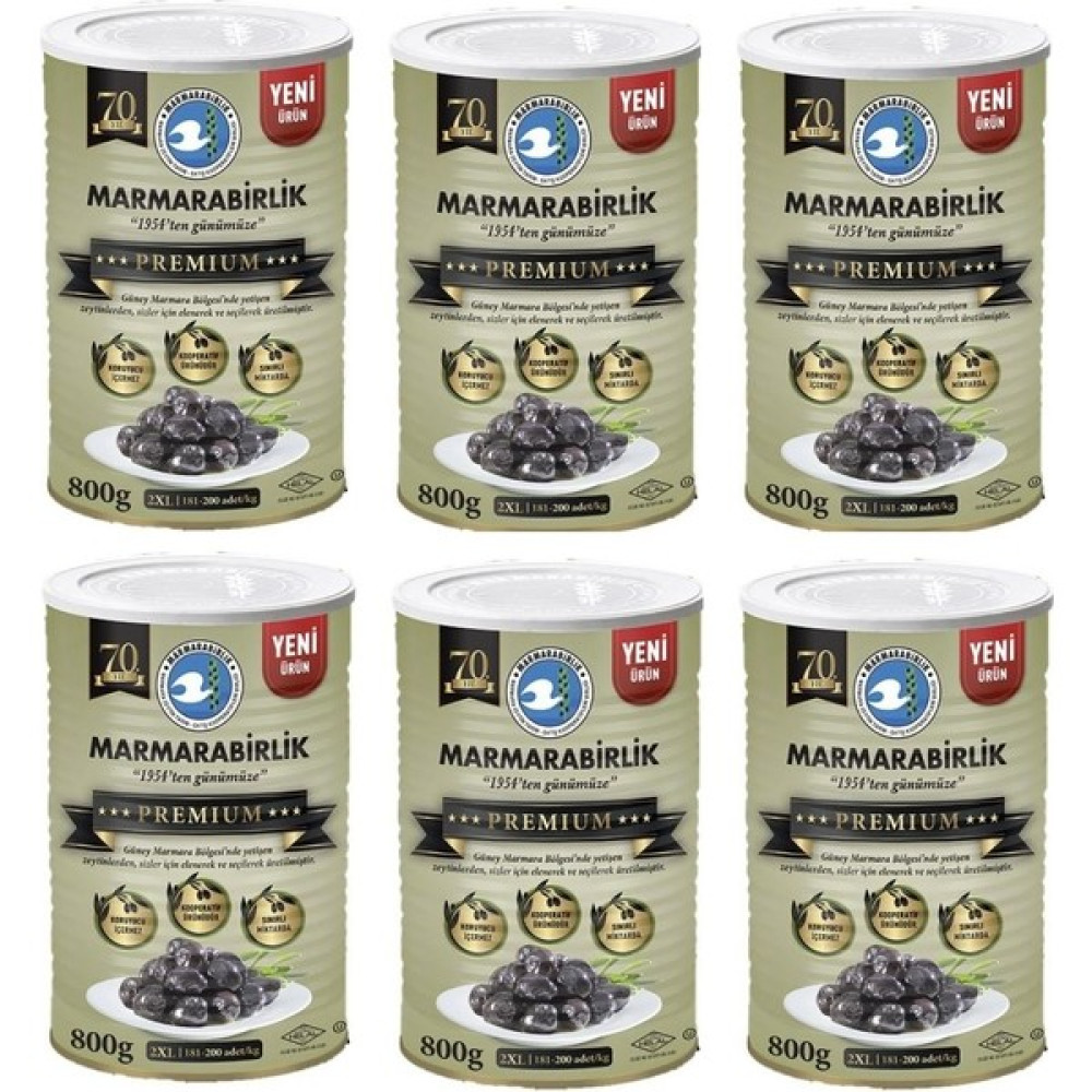 Marmarabirlik Premium 2xl Doğal Salamura Siyah Zeytin 800 gr Teneke x 6 Adet SSD / Solid State Drive Fiyatı