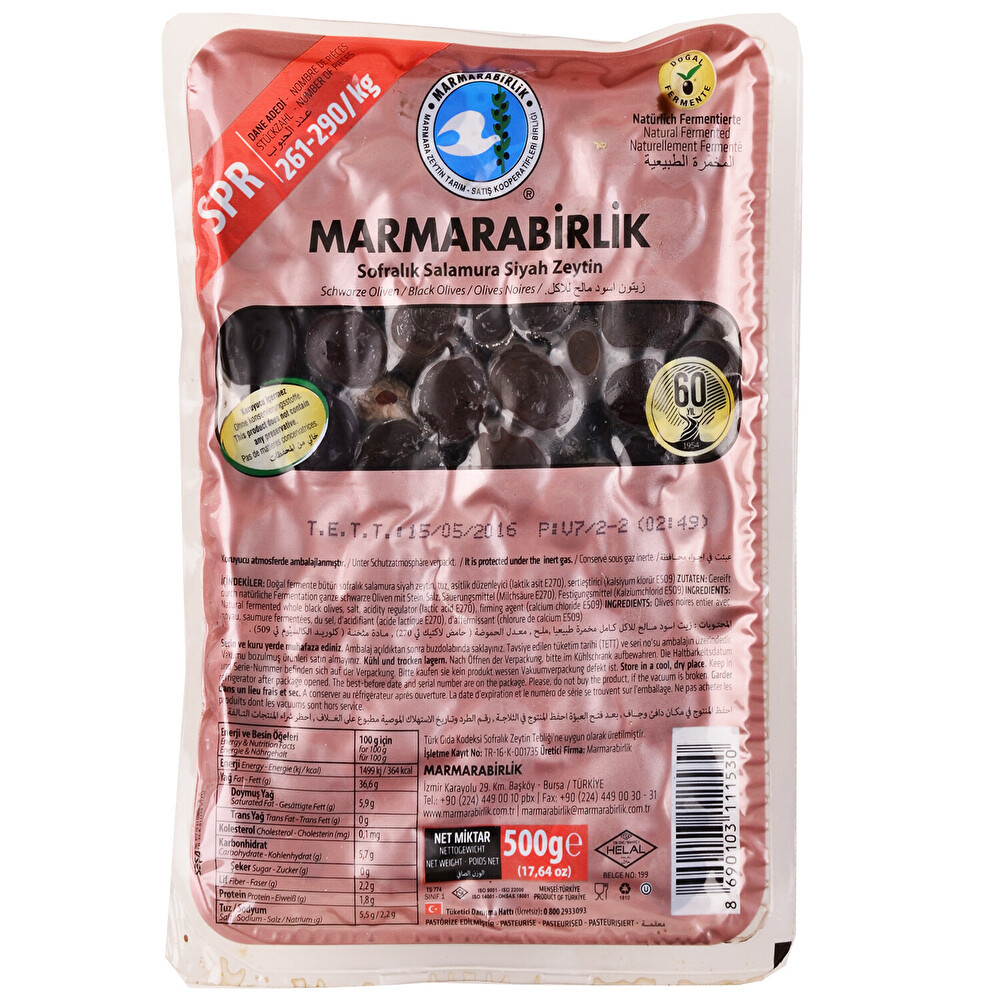 Marmarabirlik Vakumlu Süper Siyah Zeytin 500 Gr Zeytin Fiyatı