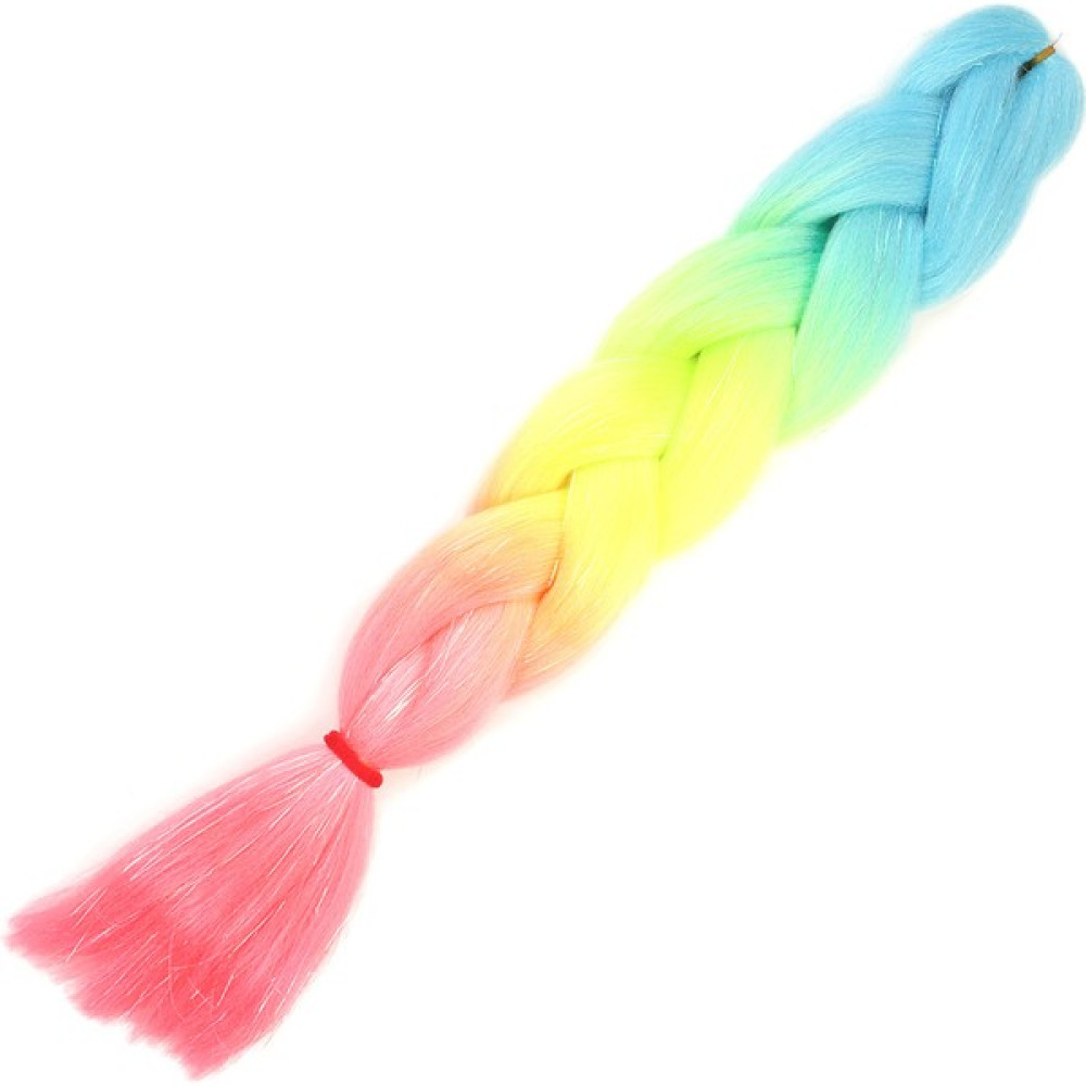 Marpessa Simli Açık Mavi - Neon Sarı - Pembe Ombreli Örgülük Saç 100 gr Oto Boyaları Fiyatı