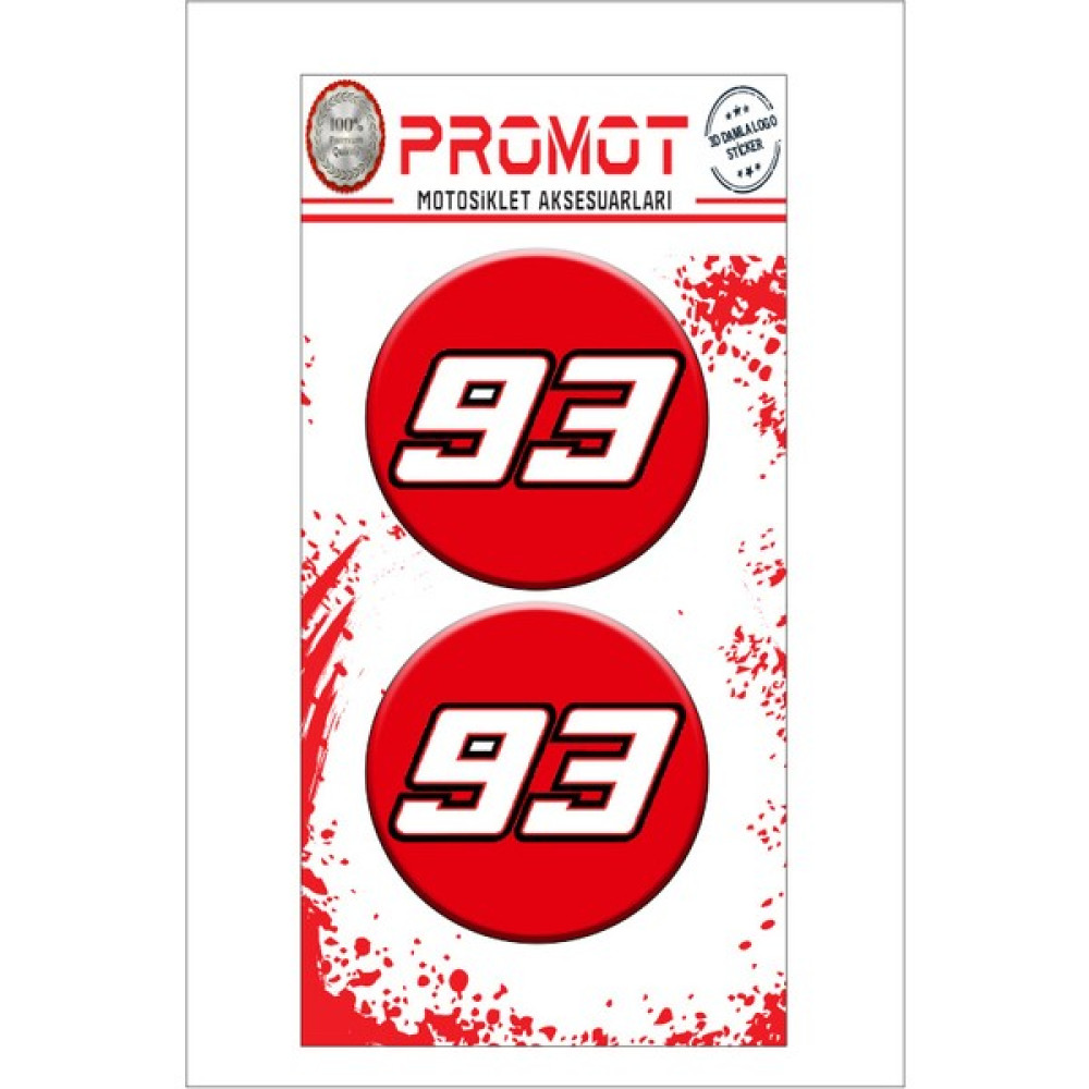 Marquez 93 3D Kabartmalı Damla Logo Sticker 5cm 02 Oto Boyaları Fiyatı