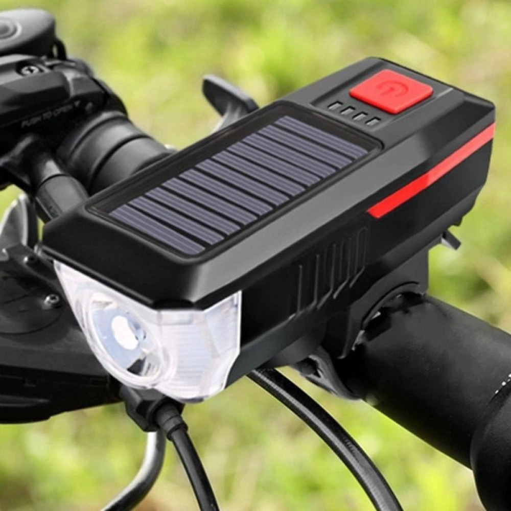 Mars Depo Solar Enerjili USB ile Şarj Edilebilir Ledli Bisiklet Feneri Kornalı ve Su Geçirmez Far Oto Boyaları Fiyatı
