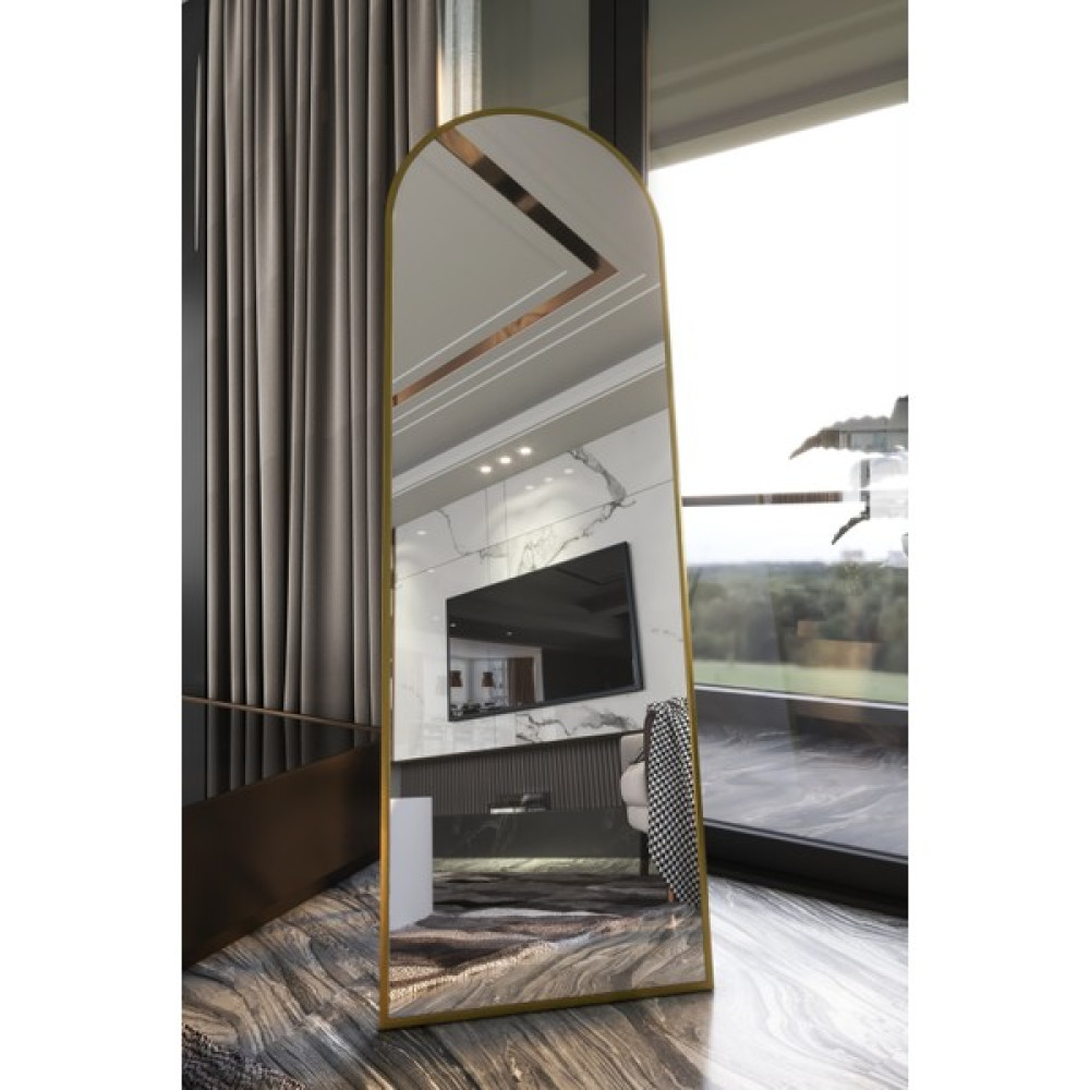 Marsah Home Marsah Home Gold Metal Çerçeveli Oval Ayaklı Boy Aynası 180 x 60 cm Ayna Fiyatı