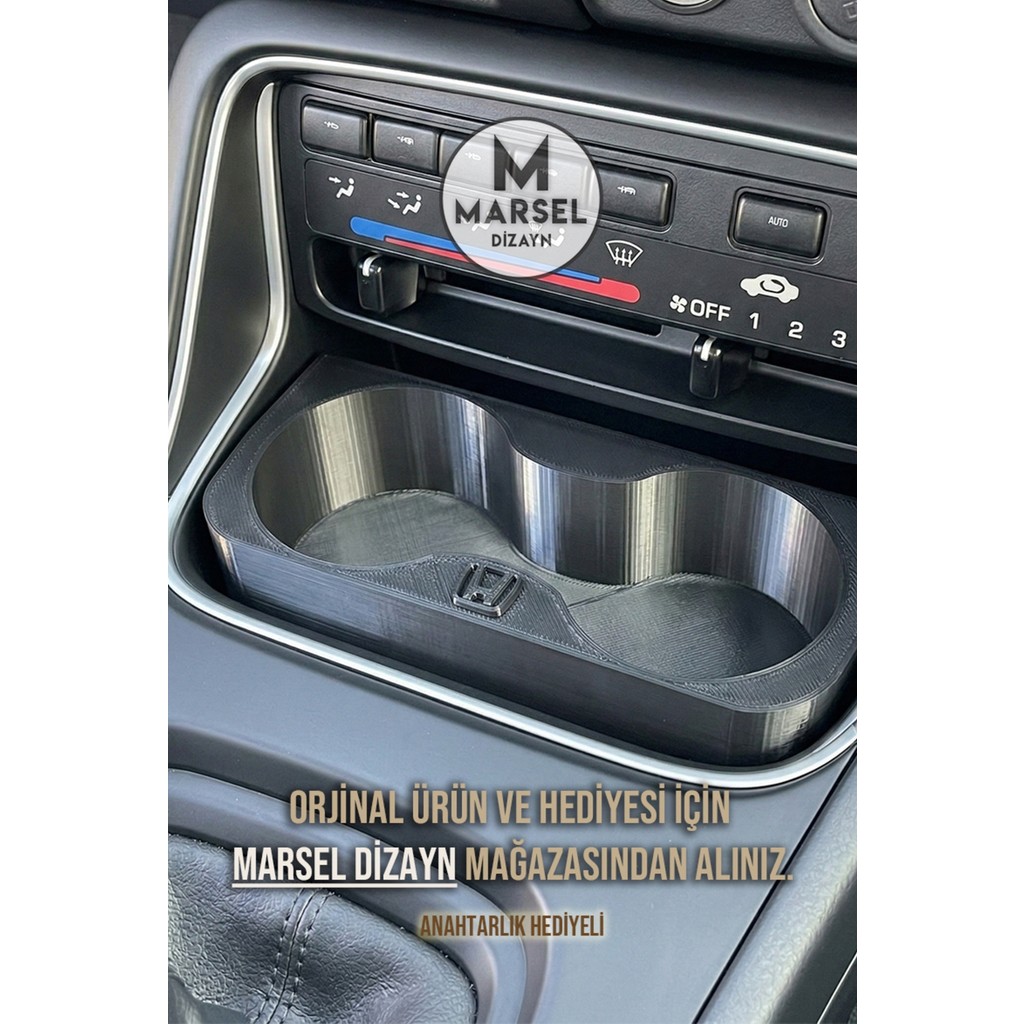Marsel Dizayn Honda Civic 1996-2000 Model Ies/ek Araçlarla Uyumlu Logolu Bardaklık - Siyah Fincan / Bardak / Kahve Takımı Fiyatı