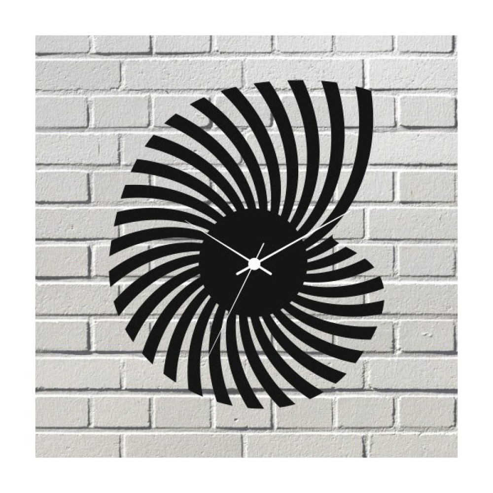 Marsel Spiral Model Tasarım Duvar Saati - Siyah - 34 x 34 cm Dekoratif Saat Fiyatı