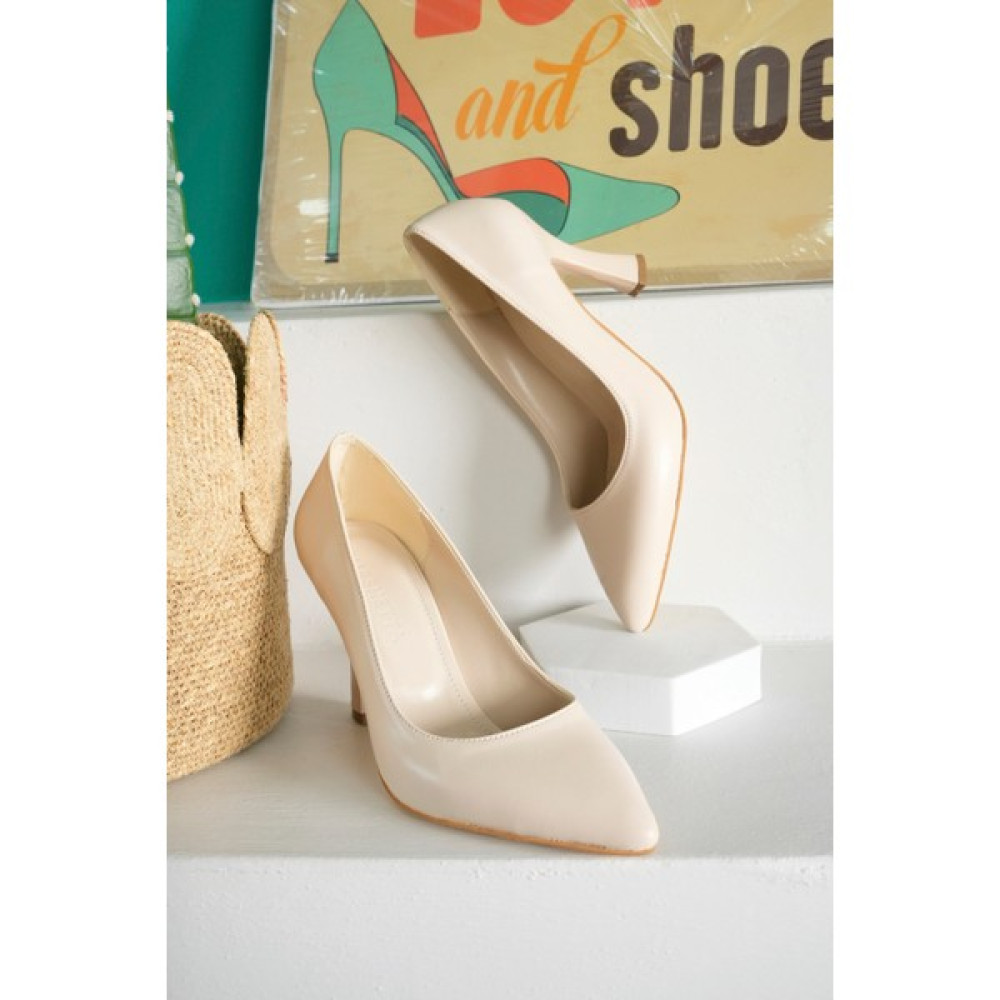 Marshetta Shoes Perla Model Kadın Bej Sivri Burun Stiletto Topuklu Ayakkabı Topuklu Ayakkabı Fiyatı