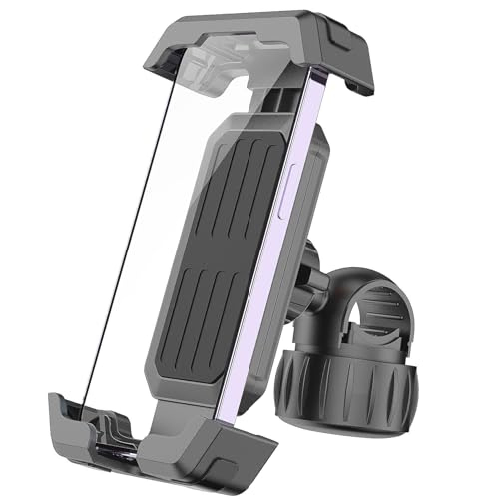 Marspeeder Bike Phone Holder, Motorcycle Phone Mount, 2025 Upgrade Bicycle Phone Holder, Electric Scooter Ebike Cell Phone Handlebar, Bike Accessories for iPhone 4.7-7" Phone