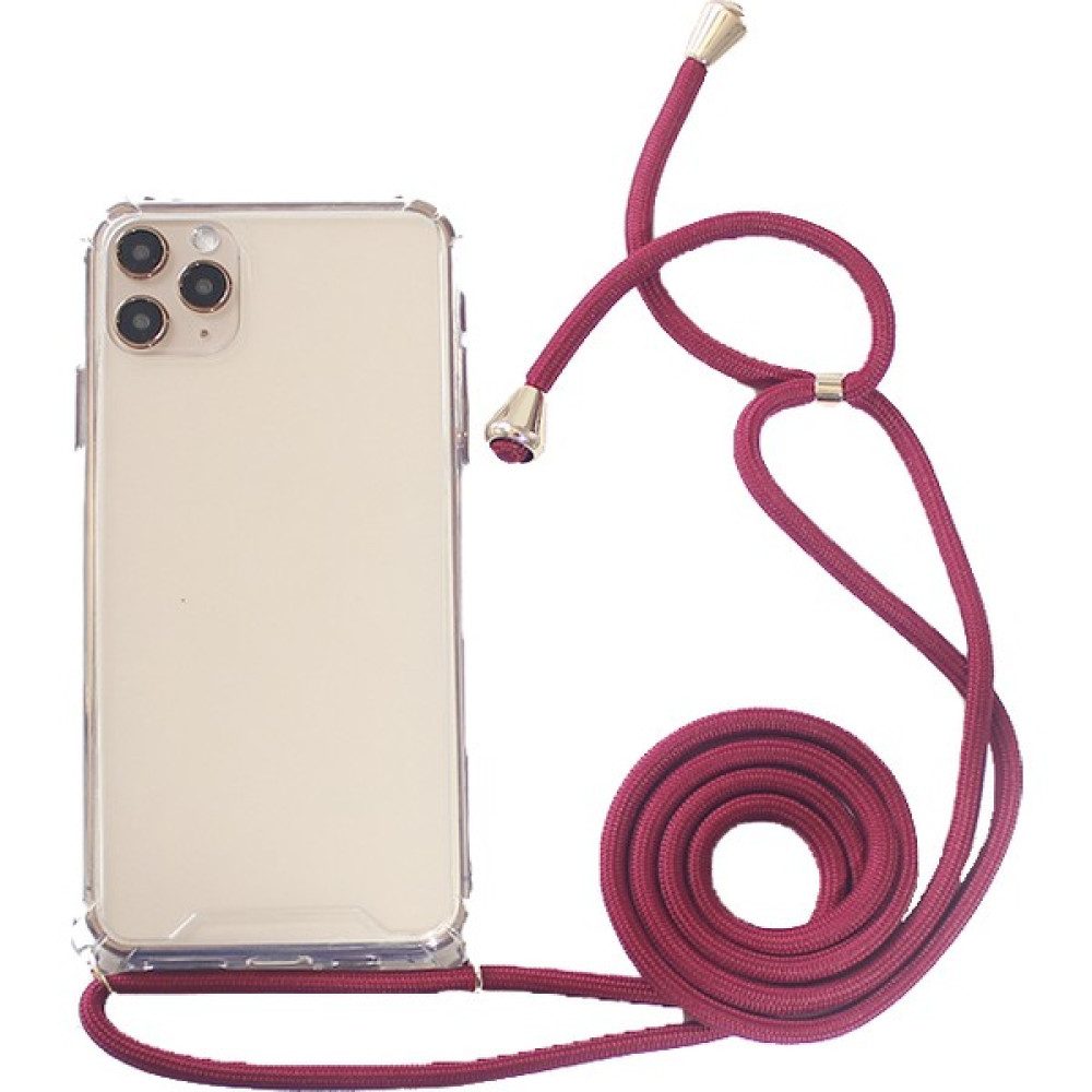 Marstec Apple iPhone 11 Pro Max Bordo Boyun Askılı İpli Silikon Kılıf Kapak Cep Telefonu Kılıfı Fiyatı