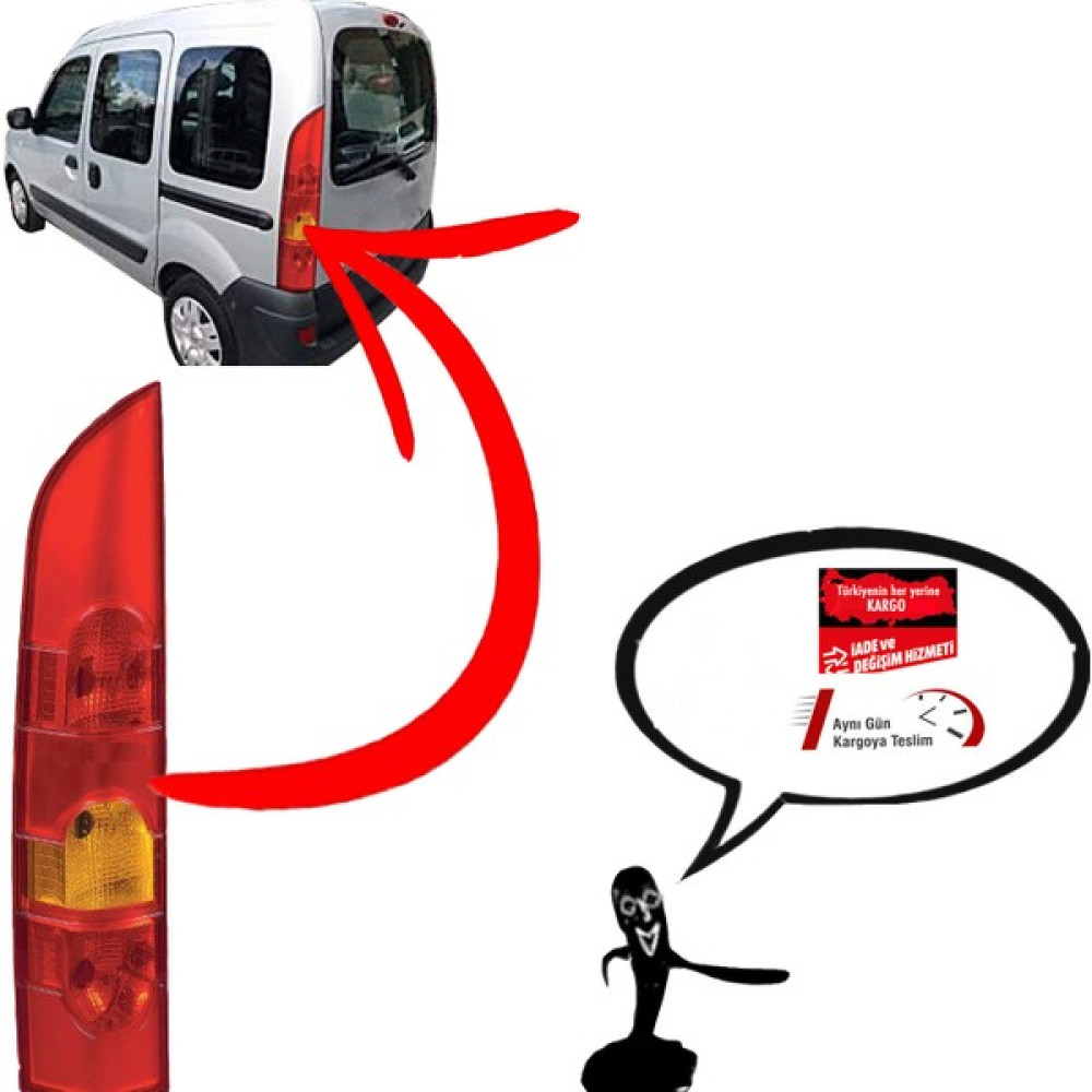 Marstech Renault Kangoo Sol Arka Stop Lambası 2003--2007 Oto Dış Aksesuar & Yedek Parça Fiyatı