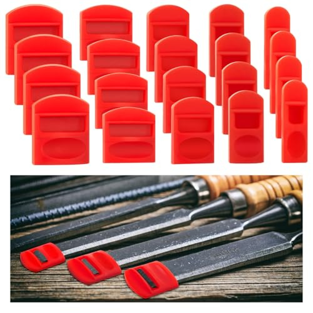 Marsui 20 Pcs Soft Silicone Chisel Edge Guard Set, Silicone Chisel Tip Tool Protectors, 1/8"-1/4”, 3/8"-1/2”, 5/8"-3/4'', 7/8-1”, 1-1/8"-1-1/4''