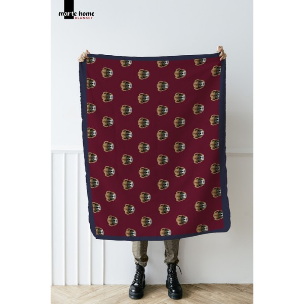 Marte Home Teddy Desenli Tek Taraf Baskılı 100X170 cm Polar Tv Battaniyesi - Bordo - 100 x 170 cm Battaniye Fiyatı
