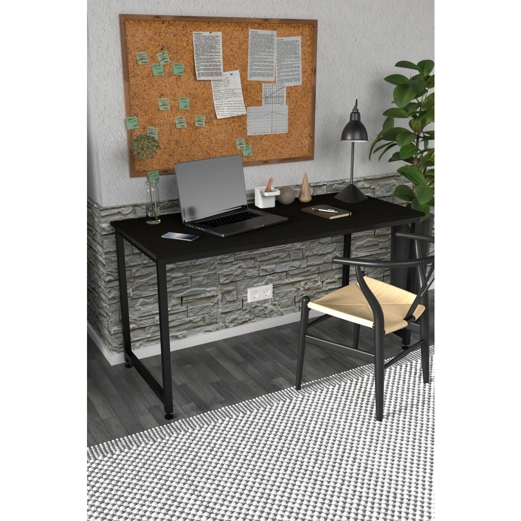 Martina Çalışma Masası | Siyah | 140 cm Boy - 60CM En - 140x60 - Renkli Çalışma Masası Fiyatı