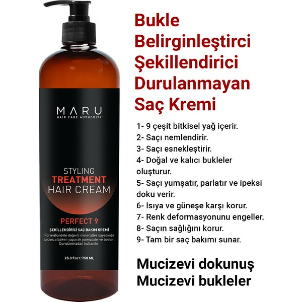 MARU Bukle Belirginleştirici Ve Şekillendirici Durulanmayan Saç Bakım Kremi 750 ml - 10 Şampuan ve Saç Kremi Fiyatı