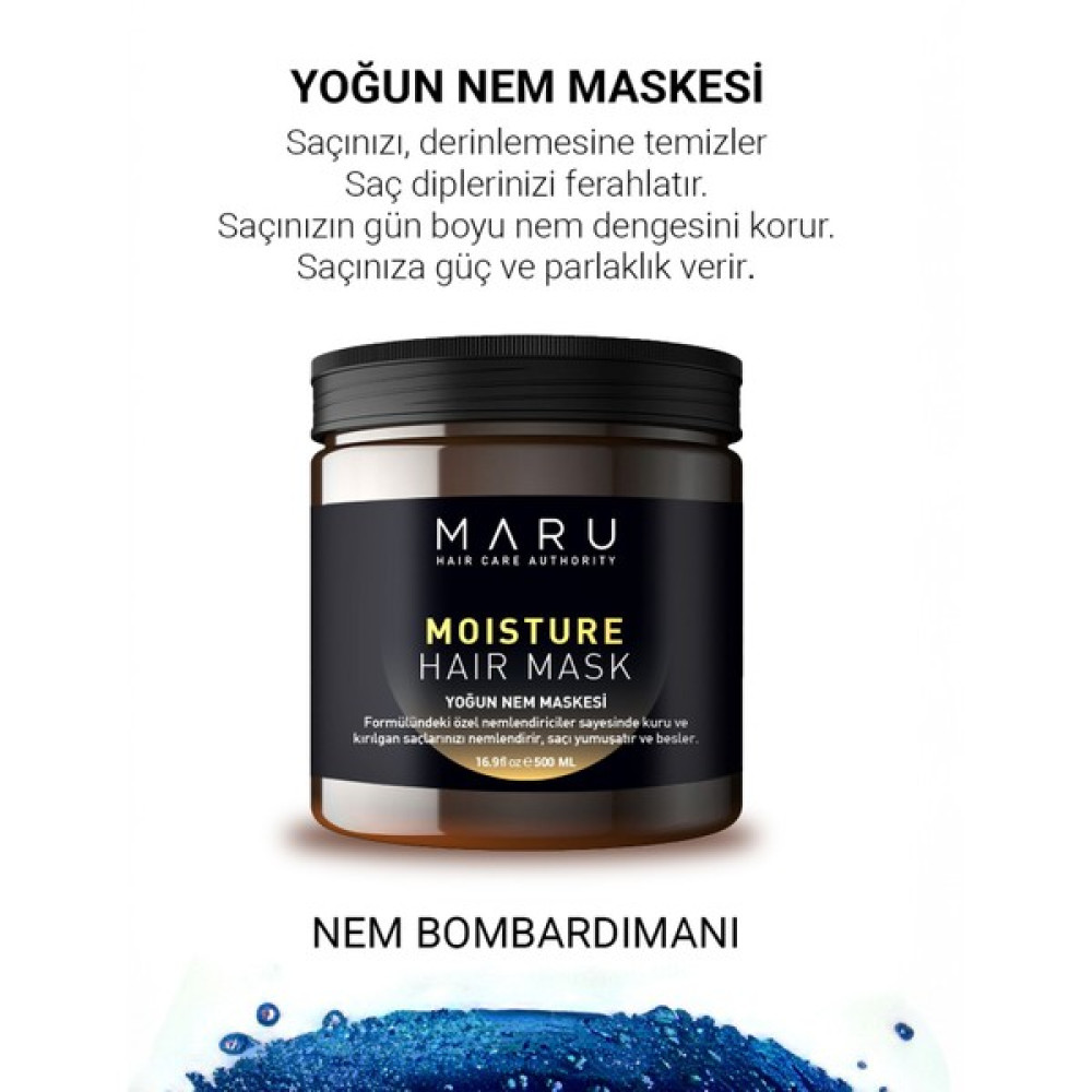 MARU Kuru Ve Kırılgan Saçlar İçin Nemlendirici Yoğun Nem Saç Maskesi 500 ml - 10 Saç Bakım Maskeleri & Serumlar & Spreyler Fiyatı