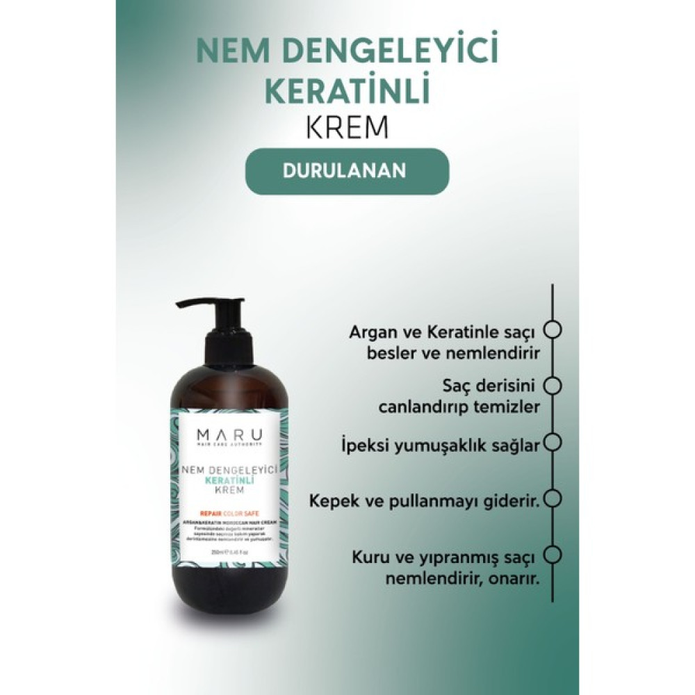 Maru Onarıcı Nem Veren Durulanan Argan ve Keratin Saç Bakım Kremi 250 ml Oto Boyaları Fiyatı