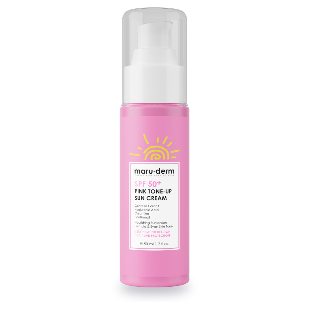 Maru.Derm Güneş Kremi | SPF 50+ Pembe Ton Eşitleyici (Pink Tone-Up) Güneş Kremi | Yeni Nesil Kore Filtreli Güneş Kremleri ve Losyonları Fiyatı