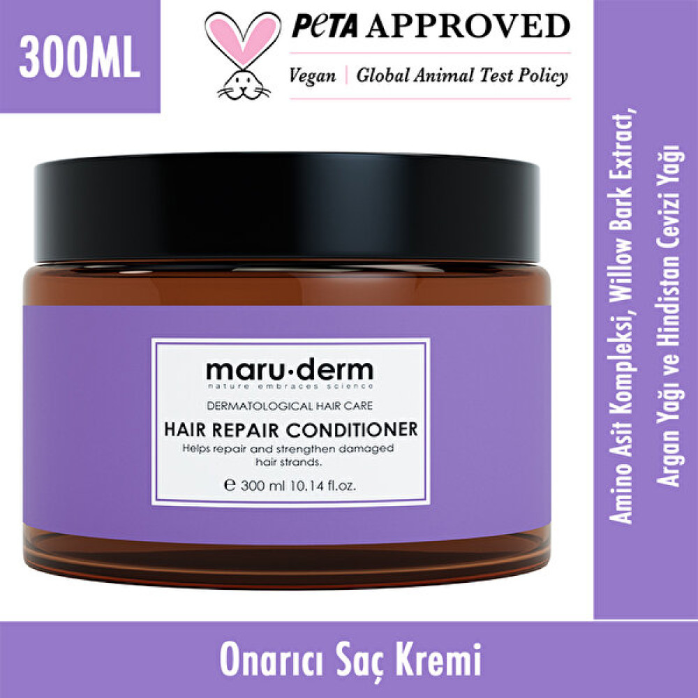 Maru.Derm Saç Kremi Saç Dökülme Karşıtı Saç Kremi 300 ml - Tüm Saç Tipleri - Vegan Şampuan ve Saç Kremi Fiyatı