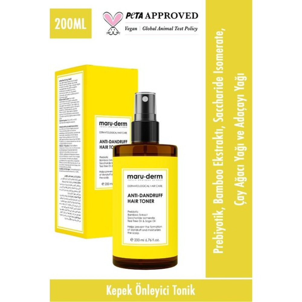 Maru.Derm Saç Tonik | Kepeğe Karşı Etkili Saç Toniği 200 ml | Normal/yağlı Saçlar | Vegan Saç Bakım Maskeleri & Serumlar & Spreyler Fiyatı