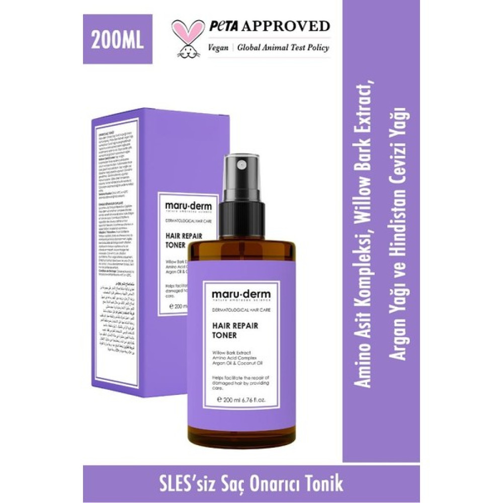 Maru.Derm Saç Tonik | Onarıcı Saç Bakım Toniği 200 ml | Yıpranmış Zayıf Saçlar | Vegan Saç Bakım Maskeleri & Serumlar & Spreyler Fiyatı