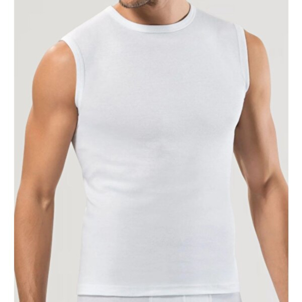 Maruf Shop Erkek Sıfır Kol Bisiklet Yaka Slimfit Likralı Düz Tişört Beyaz Erkek T-shirt Fiyatı