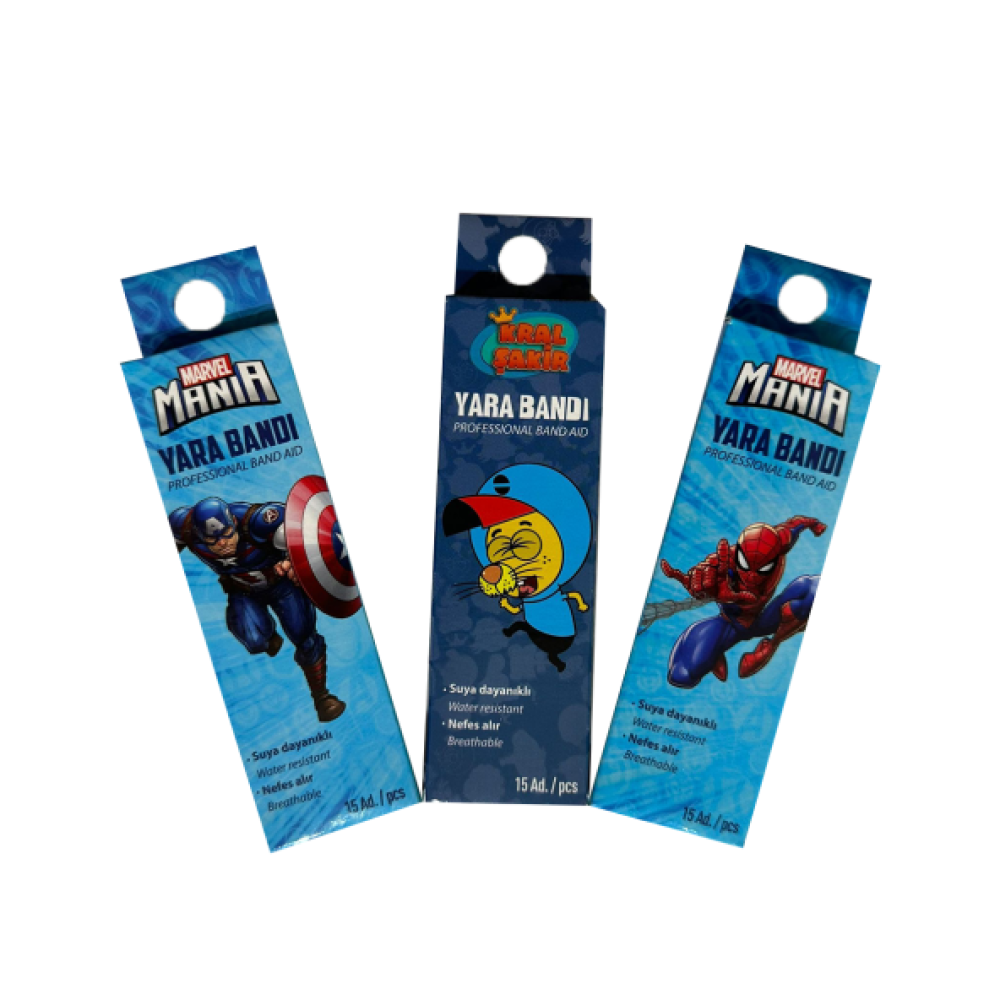 Marvel Captan America - Kral Sakir - Spiderman  Yara Bandi 45'Li Medikal Ürünler Fiyatı