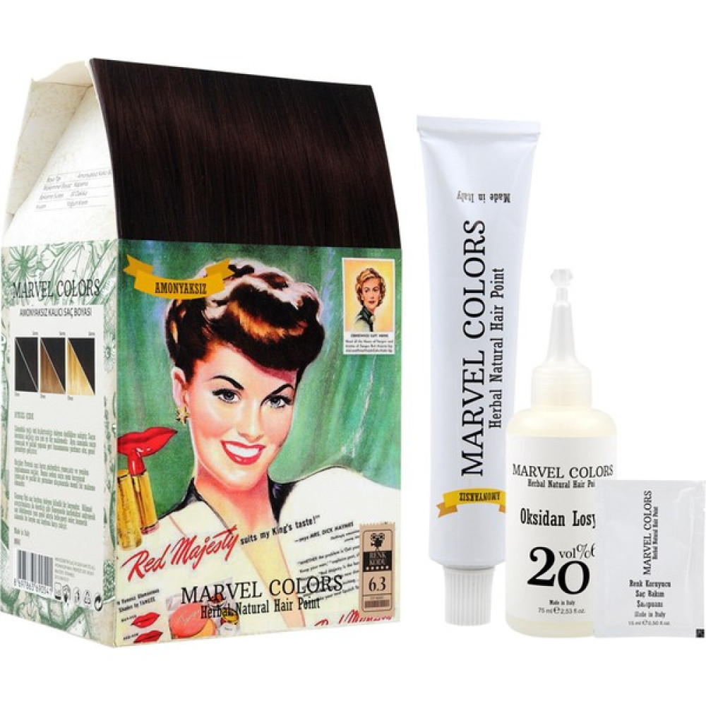 Marvel Colors Herbal Naturel Hair Saç Boyası 6.3 Koyu Kumral Dore Oto Boyaları Fiyatı