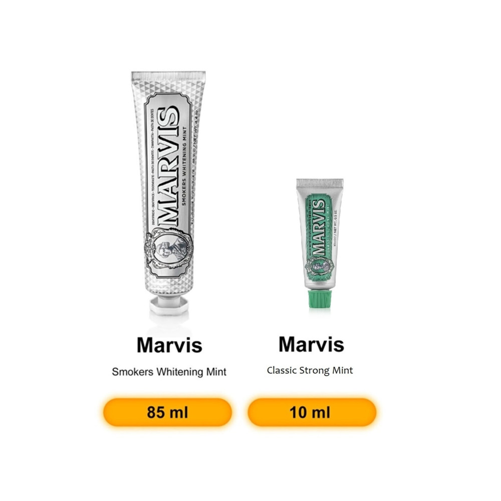 Marvis Smokers Whitening Mint Diş Macunu 85 ml Classic Strong Mint 10 ml Diş Macunları Fiyatı
