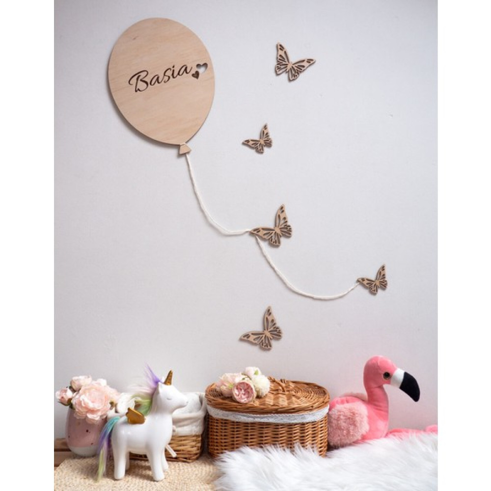 Marwin Craft Isme Özel Uçan Balon ve Kelebek| Bebek - Çocuk Odası Duvar Aksesuarı Bebek Odası Duvar Süsü Fiyatı