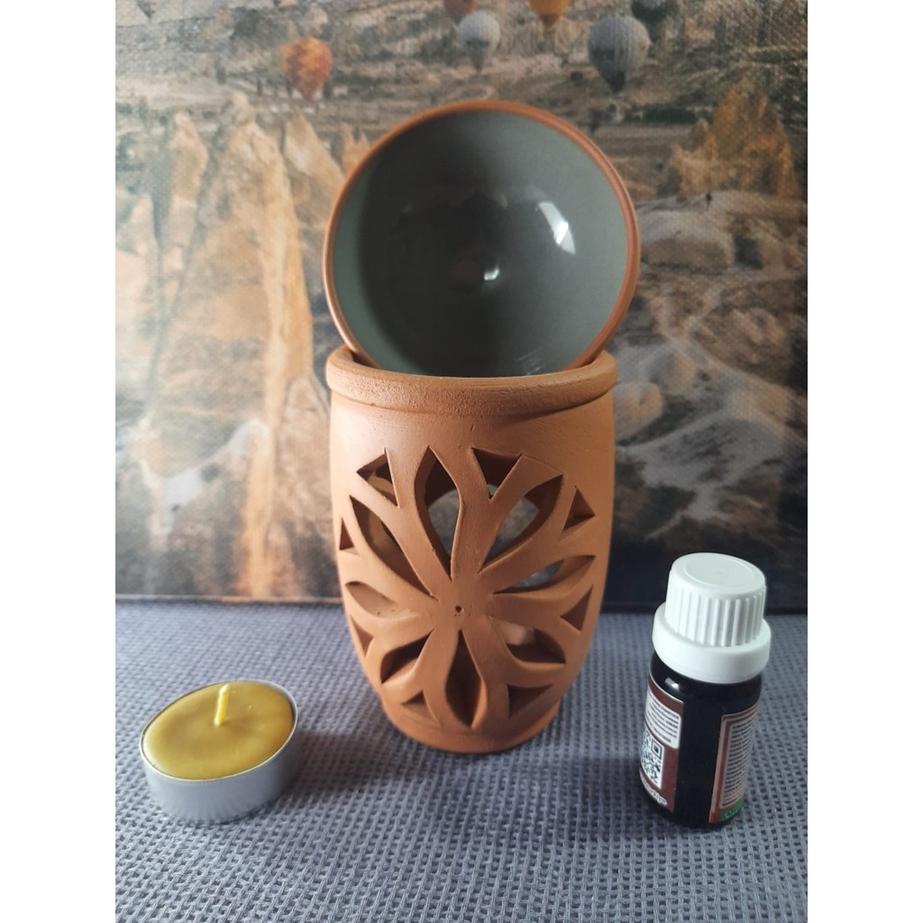 Mary Collection Lotus Model Toprak Buhurdanlık Set - Gri Diğer Fiyatı