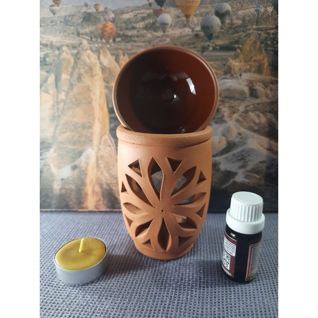Mary Collection Lotus Model Toprak Buhurdanlık Set - Kahverengi Diğer Fiyatı