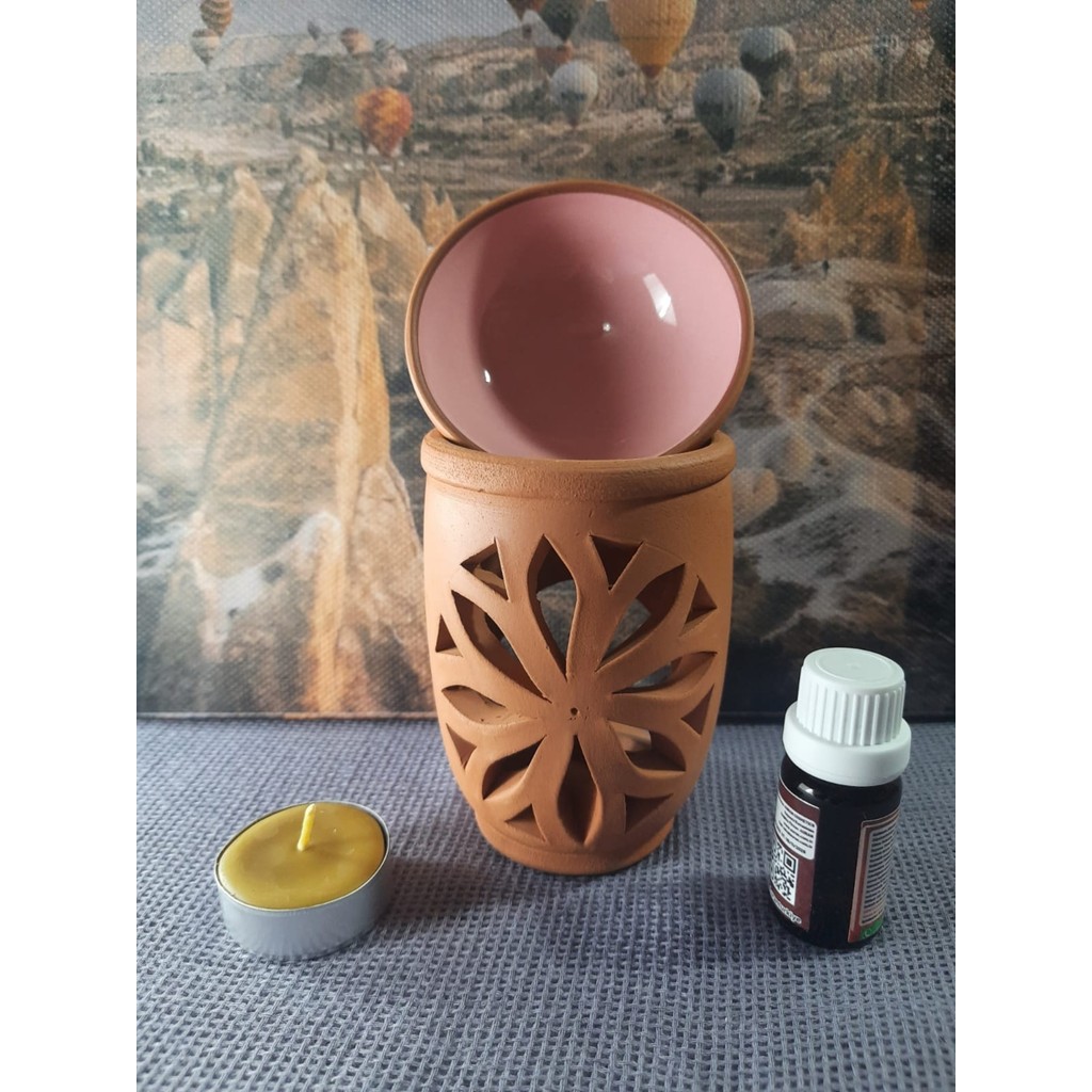 Mary Collection Lotus Model Toprak Buhurdanlık Set - Pembe Diğer Fiyatı