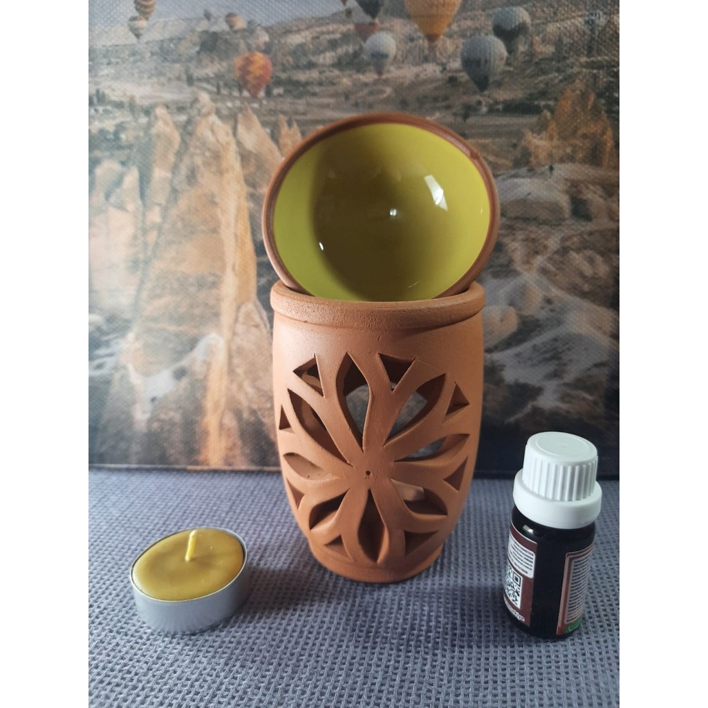Mary Collection Lotus Model Toprak Buhurdanlık Set - Sarı Diğer Fiyatı