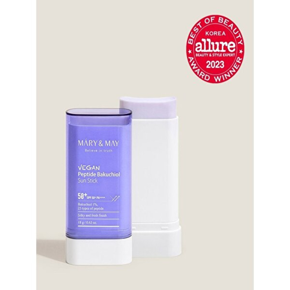 Mary & May Vegan Peptide Bakuchiol Sun Stick SPF50+ Pa++++ 18G - Bakuchıol Peptit Güneş Koruyucu Stik Güneş Kremleri ve Losyonları Fiyatı