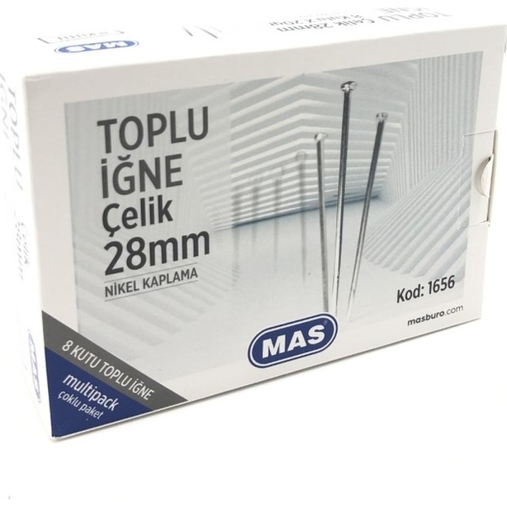 Mas 1657 Toplu İğne Çelik Nikel Kap. 28 mm 4'lü Toplu İğne & Raptiye Fiyatı
