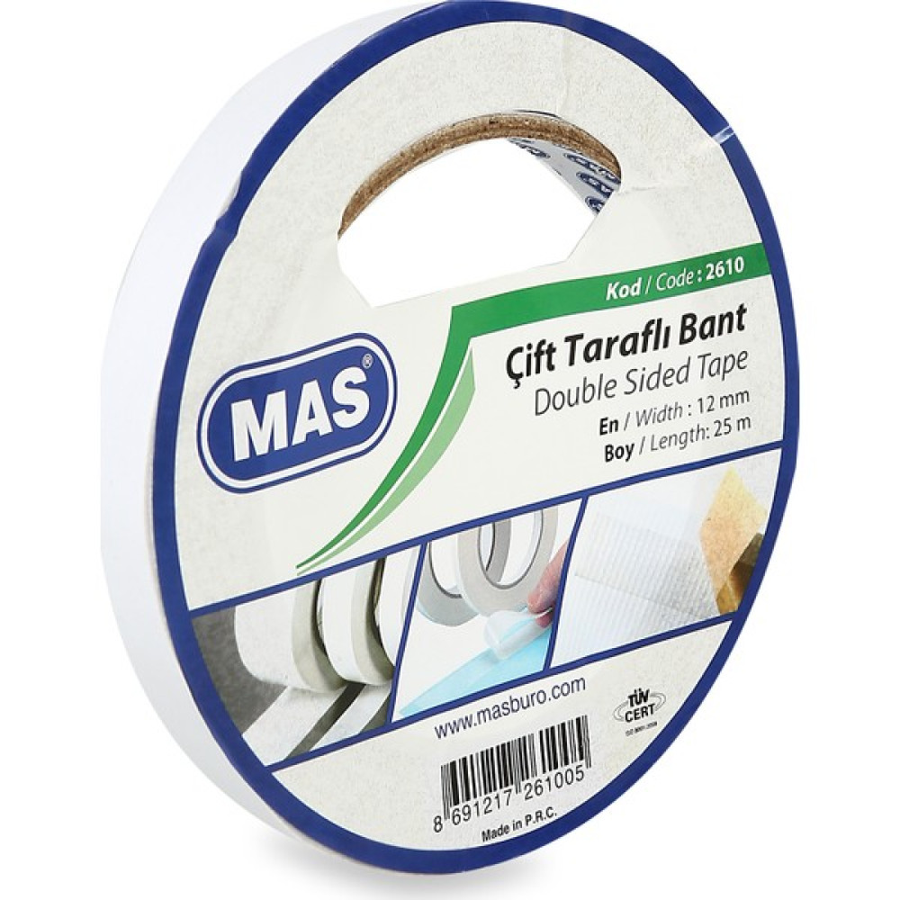 Mas 2610 Çift Taraflı Bant 12mmx25m Selobant Fiyatı