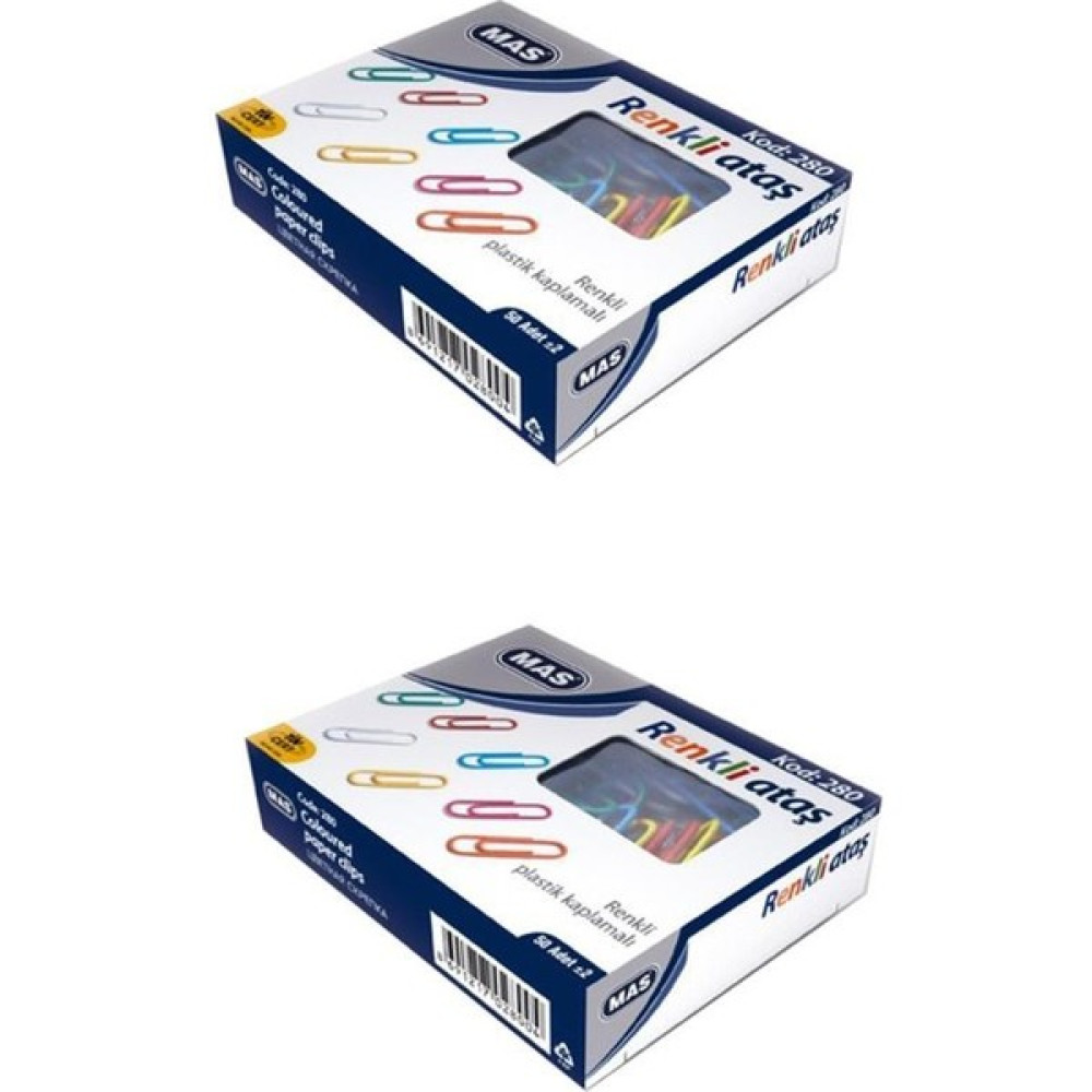 Mas 280 Pls Renkli Ataç ( Pvc Kaplı ) 28 mm 2 Adet Ataş Fiyatı