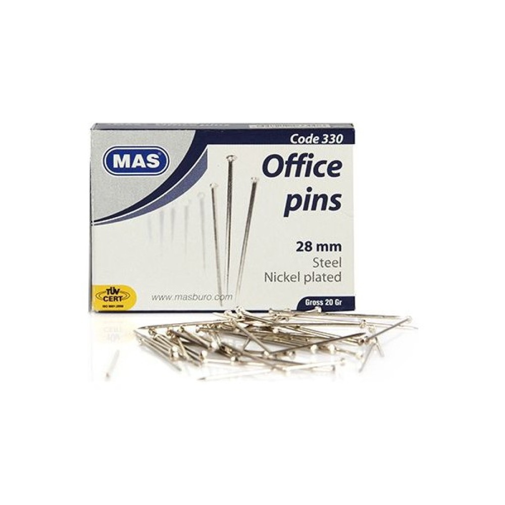 Mas 330 Toplu İğne 20 Gr Nikel 28 Mm Toplu İğne & Raptiye Fiyatı