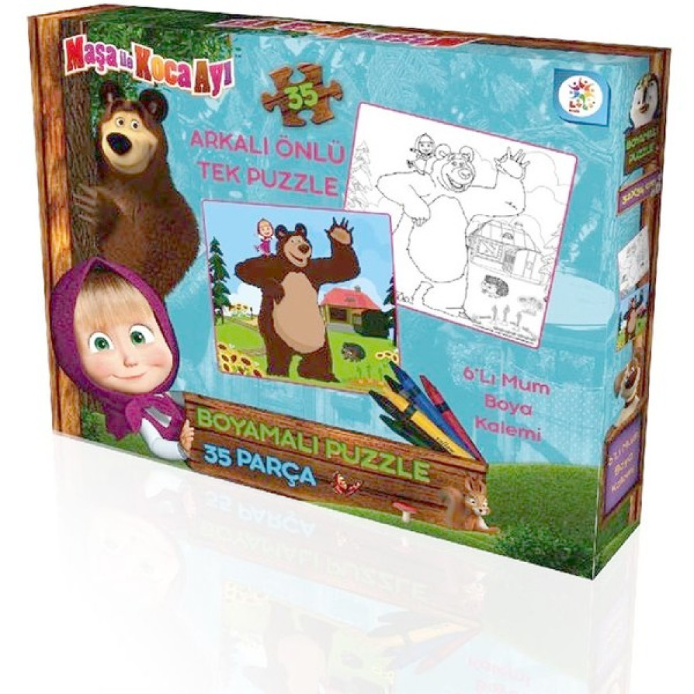 Maşa ve Koca Ayı Boyamalı Puzzle 35 Parça Eğitici Oyuncak Fiyatı