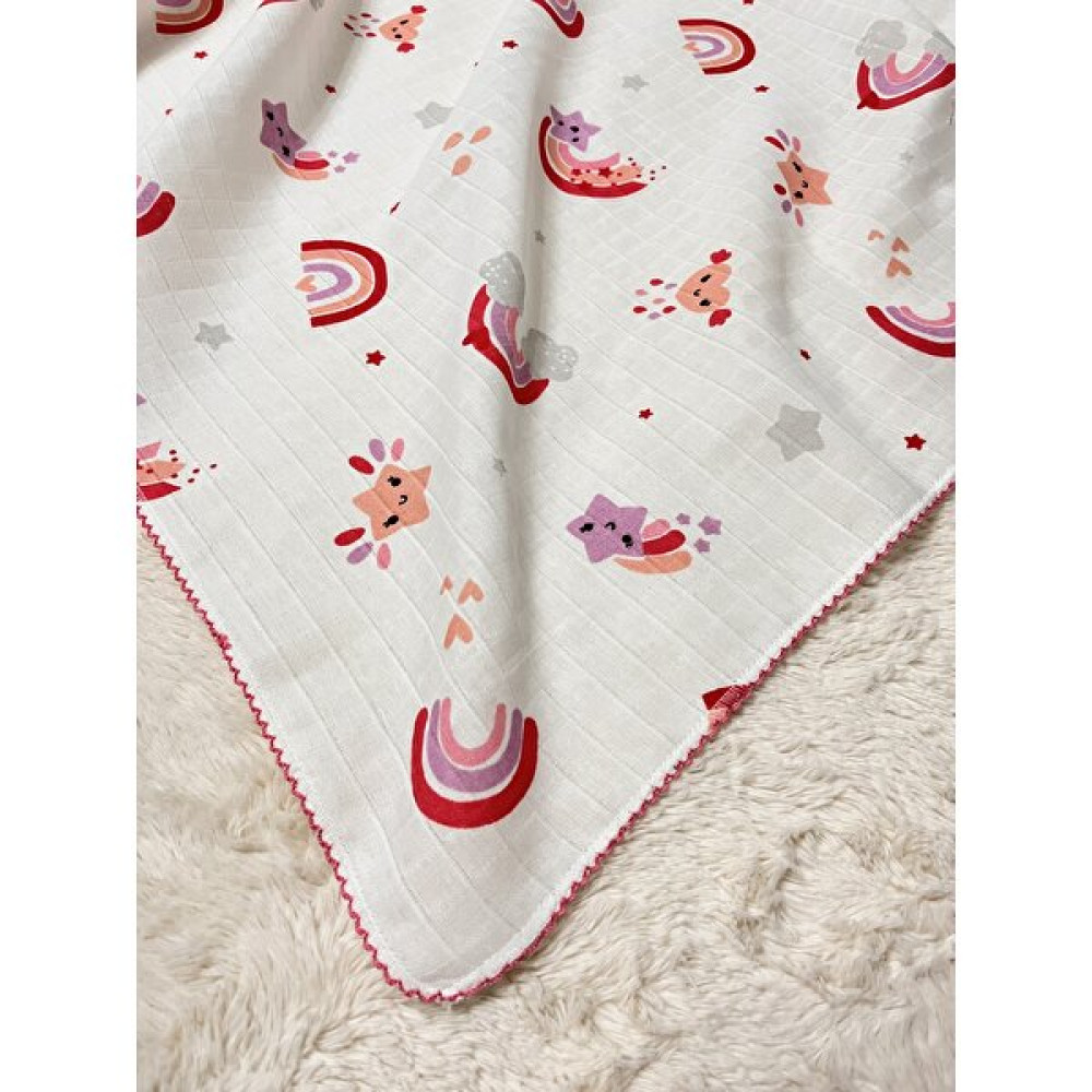 Masal Baby Kids Çok Amaçlı Müslin Örtü 75 x 85 cm Yeni Doğan & Bebek & Çocuk Gökkuşağı Müslin Bez & Müslin Battaniye Hamilelik ve Emzirme Fiyatı
