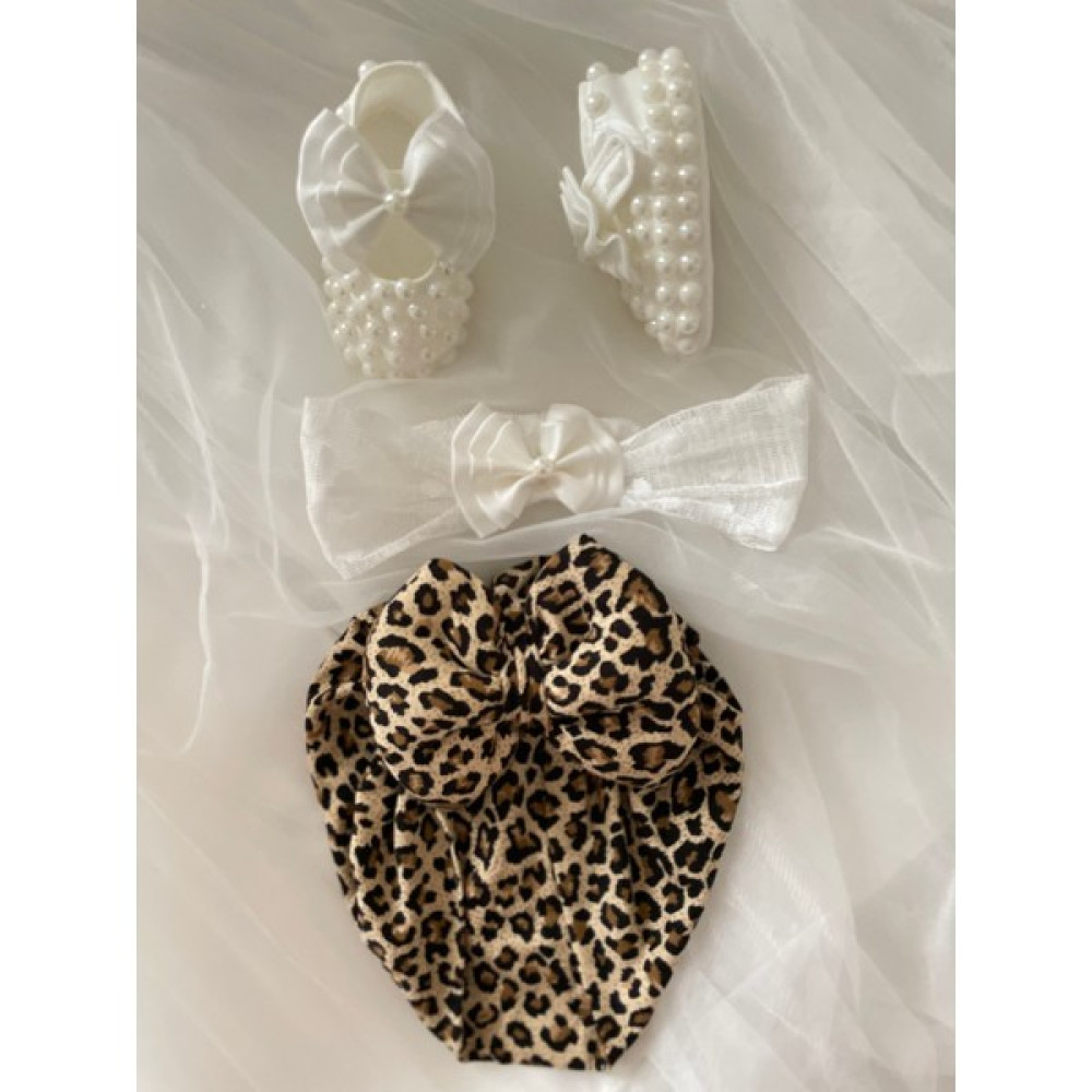 Masal Baby Kids Kız Bebek Bandanalı Patik Leoparlı Bebek Bone Kız Çocuk Patik Ayakkabı Fiyatı